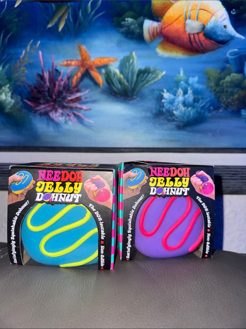 Needoh Jelly Donut Squishy Toy - Blue and Purple